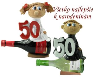 Figúrka na víne k narodeninám s číslom 50