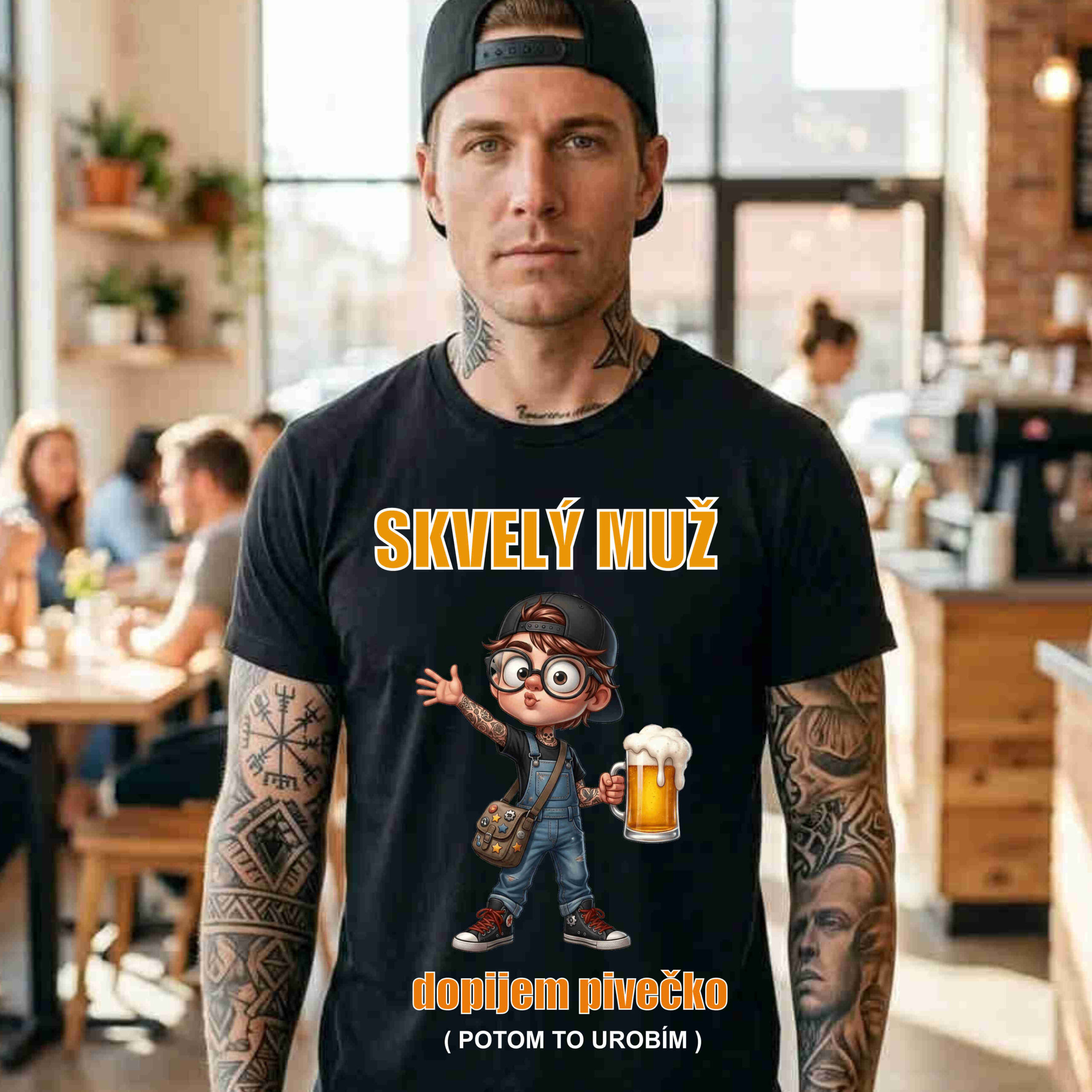 Tričko „Skvelý muž: dopijem pivečko (potom to urobím)“