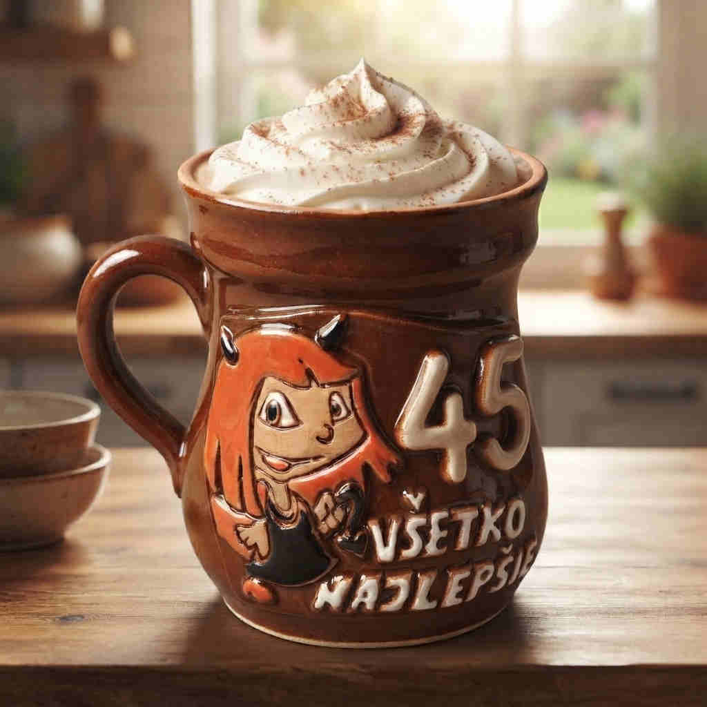 Hrnček s čerticou - všetko najlepšie 45