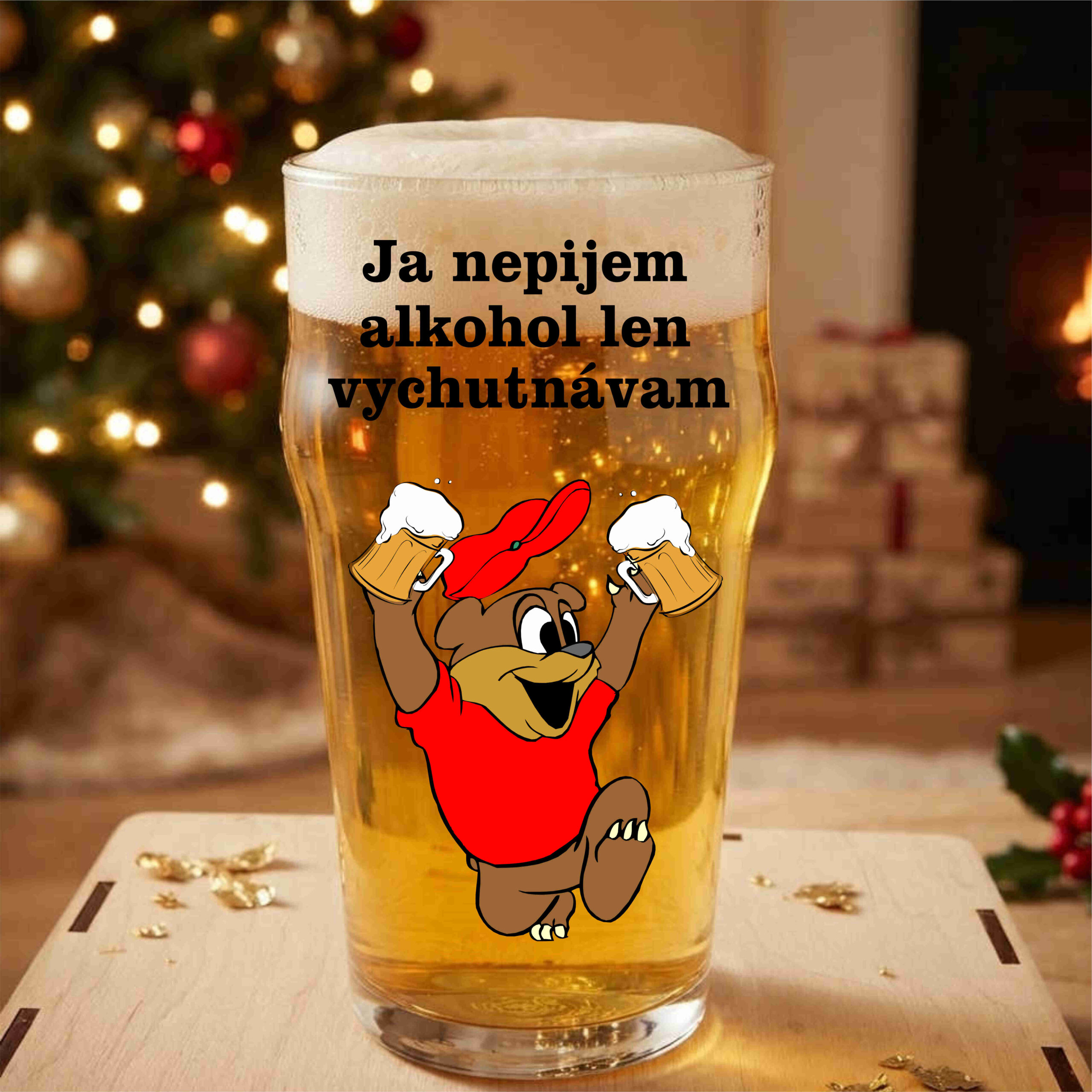 Sklenený pohár na pivo „Alkohol len vychutnávam“ 🍻😂