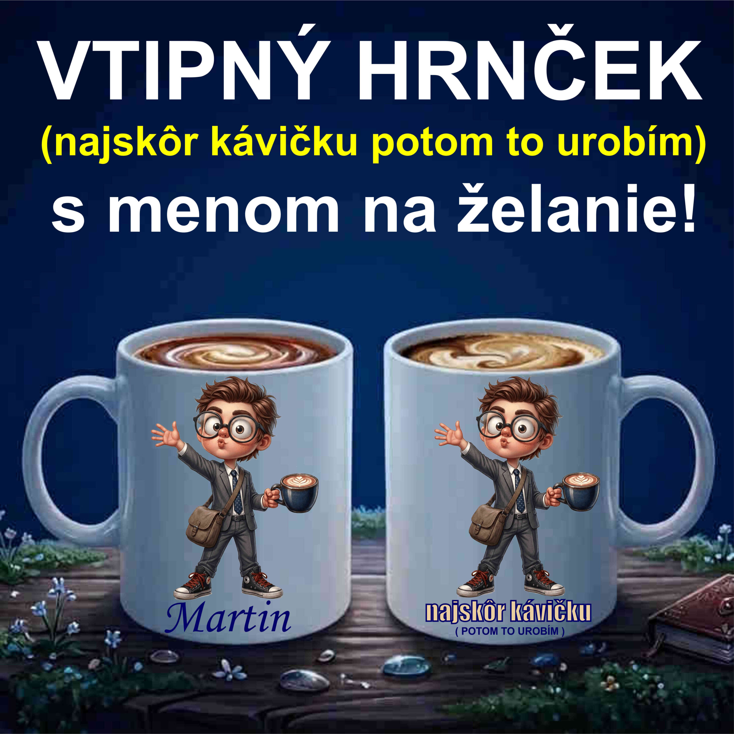 Najskôr kávičku, potom to urobím hrnček s menom na želanie