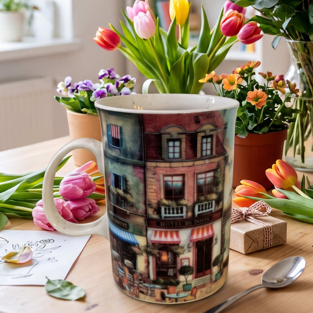 Keramický hrnček 300 ml – Mestská idylka (Hotel de Paris)